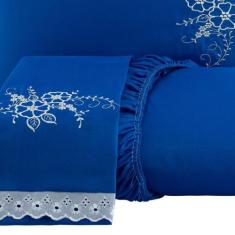 Jogo de Lençol Cama Queen 3 Peças com Elástico Bordado - Am Bordados, 