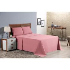 Jogo De Lençol Casal 4 peças 180 Fios percal Com Elástico - Bela Casa 