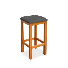 Banqueta Alta Decorativa Lívia Para Balcão Cozinha Base em Madeira Sue