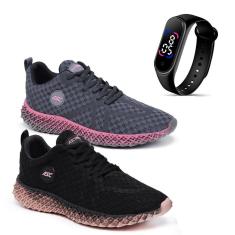 Combo 2 Pares de Tênis para Desafios Diários + Relógio Digital-Unissex