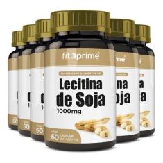 Kit 6 Lecitina De Soja 1000Mg 60 Cápsulas Fitoprime