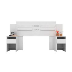 Cabeceira Cama Box Madeirado Casal Triunfo c/ 2 Gavetas - Demóbile Branco