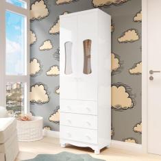 Guarda roupas Infantil 2 Portas com Janela 3 Gavetas 100% MDF Lana Esp