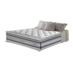 Colchão King de Molas Ensacadas D33 com Pillow Top Cama Inbox Select 193x203x32 Cinza