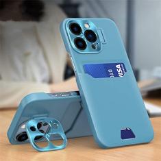 Para iPhone 14 Pro Max Suporte Invisível Slot para Cartão Capa de Telefone Para iPhone 13 11 12 Pro Max 14 Plus Lente de Metal Capa Protetora da Câmera, T2, Para iPhone 14