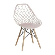 Cadeira Cloe Base Madeira - Nude