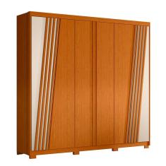 Guarda Roupa Ouro Verde Ripado 6 Portas Albatroz