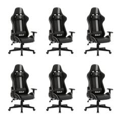 Kit 6 Cadeiras Gamer Atlético Mineiro Cam 3318 Espresso Móveis Preto