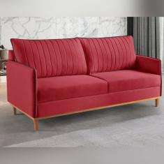 Sofá Living 2 Lugares Persa Exala Sofisticação e Conforto Vermelho