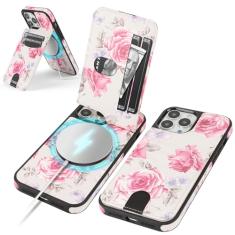 SkyEagle Capa carteira compatível com Magsafe para iPhone 13 Pro Max com suporte para cartão de suporte, bloqueio de RFID, compartimentos para cartão de crédito, couro sintético masculino e feminino,