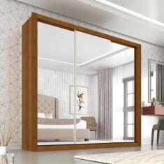 Guarda Roupa Casal 3 Portas Espelhado 4 Gavetas Panamá Sallêto Móveis,