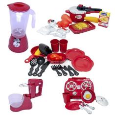 Kit Cozinha Infantil Fogão Cooktop Panela Liquidificador 30p - Altimar