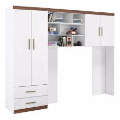 Quarto Juvenil com Guarda Roupa e Modulo Armario Aereo - Phoenix Baby