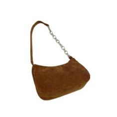 Bolsa Pequena Aveludada Forrada Retrô Vintage de Mão Ombro - Bag, Marr