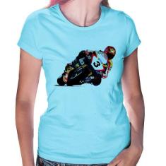 Baby Look Motorcycle Racing - Foca na Moda, Azul bebê, G