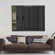 Janela Veneziana de Alumínio 3 Folhas Móveis 120x150cm Linha 25 Preto