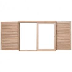 Janela com Caixilhos de Correr Pra Vidros Inteiros e Veneziana de Abrir 2 Folhas