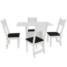 Mesa de Jantar com 4 Cadeiras Pequi Indekes Branco