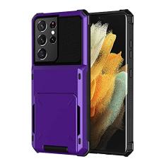 SORAKA Capa para Samsung Galaxy S21 Ultra 5G com porta-cartões Capa para carteira Samsung Galaxy S21 Ultra 5G Capa PC TPU 2 em 1 de camada dupla Capa à prova de choque com capacidade para 5 cartões