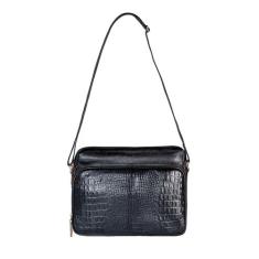 Bolsa feminina tiracolo de couro croco Anita - Andrea Vinci, Preto