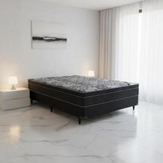 Cama Box e colchão ISO Nanolastic Black(128x188) - Ortobom