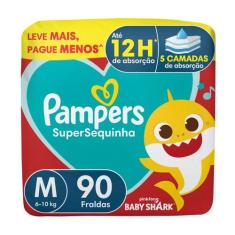 Fralda Pampers Supersequinha Tamanho M 90 Unidades Descartáveis, M, 90