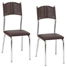 Conjunto 2 Cadeiras Juliana Cromado Fil Móveis Cromado/marrom
