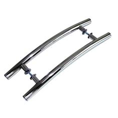 Puxador para Porta Duplo em Inox Belíssima Eco 45cm Geris Prata