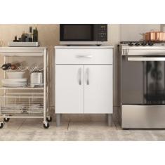 Balcão Multiuso Para Microondas 2 Portas 1 Gaveta Easy Demóbile Branco