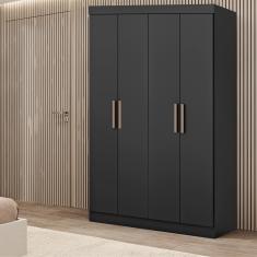 Guarda Roupa 4 Portas Paris Espresso Móveis Preto