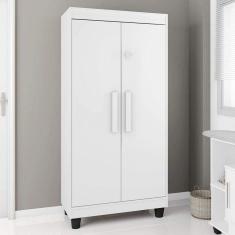 Armário Multiuso 2 Portas 3 Prateleiras Paris RV Móveis Branco