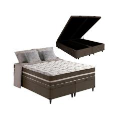Cama Box Baú + Colchão Super King Classic Molas Ensacadas 193x203x64cm