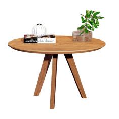 Mesa de Centro Redonda com Pés de Madeira para sua Sala Cor Canela