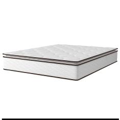 Colchão Queen Size Umaflex New Itália com Molas Ensacadas e Pillow Top D26 - 25x158x198cm - Branco/Marrom