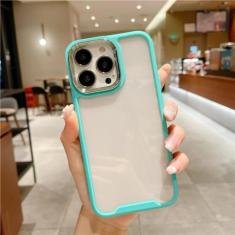 Capa de telefone transparente com moldura de silicone colorida para iPhone 13 12 11 Pro Max XR 15 14 Plus XS Max Capa dura de proteção de câmera de metal, T4, para iPhone XR