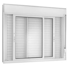 Janela De Correr 2 Folhas Móveis com Persiana Integrada 120x150cm Black Out Vidro Liso Topsul Esquadrisul Branco