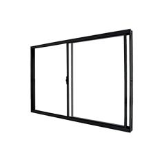 Janela de Correr Abertura Direita Exclusiva 2 Folhas Vidro Liso 100x100cm Crv Portas e Janelas Preto