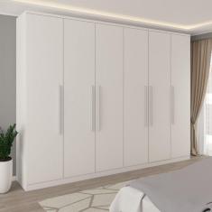 Guarda-Roupa Casal Stamford 6 Portas 4 Gavetas Neve - Panorama Móveis