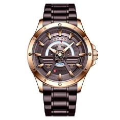Zwbfu Relógio de quartzo com pulseira de aço inoxidável relógio de pulso da moda com tela luminosa 3ATM relógios vestido