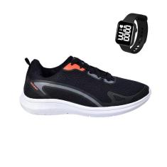 Tenis Esportivo Masculino Feminino SPORT Caminhada Corrida Academia Confortável Leve + Relógio-Unissex