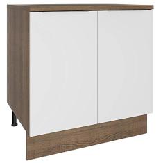 Balcão Madesa Stella 80 cm 2 Portas - Rustic/Branco