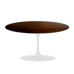 Mesa De Jantar Tulipa Saarinen Oval 180x100 cm Madeira Base Branca - E