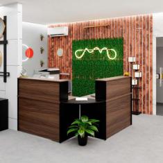 Balcão Atendimento De Canto C/ Gaveteiro Recepção 1200x600 NetMobil, N