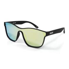 Óculos de Sol HUPI Major Preto Lente Dourado Espelhado Polarizado, Pre