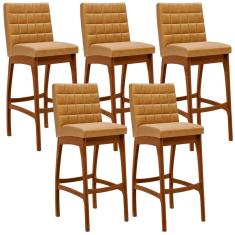Kit 05 Banquetas Altas Para Cozinha L02 Whisky