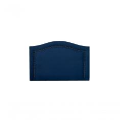 Cabeceira Solteiro 90x60 Suede Azul Tachas Fumê