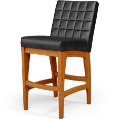 Banqueta Baixa Cozinha Bancada Sala De Jantar L02 Preto