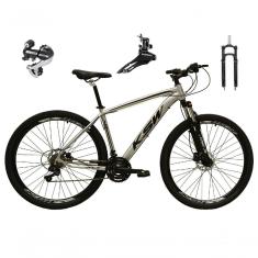 Bicicleta Aro 29 Ksw Xlt 24v Câmbio Shimano Acera K7 Garfo Trava Freio A Disco - Prata Tam.15