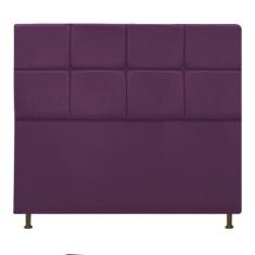 Cabeceira Estofada Damares 140 cm Casal Com Botonê Suede Roxo - Doce S