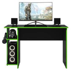 Mesa Gamer Leeds Q01 - Doce Sonho Móveis, Preto/Verde